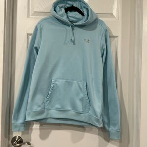 Under Armour light blue sweater with hoodie.